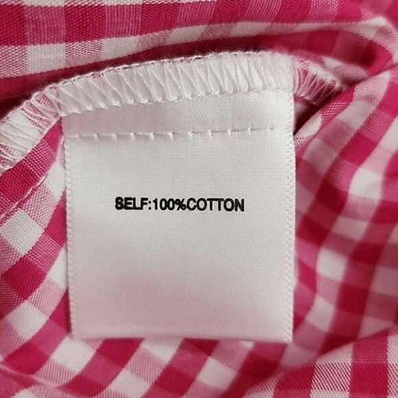Jane and Delancey Pink Gingham Print Ruffle Blouse Bell Sleeves Cotton Size XS - Picture 6 of 9
